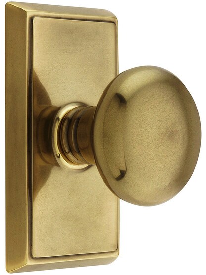 Providence Door Set With Round Brass Knobs in Antique Brass.